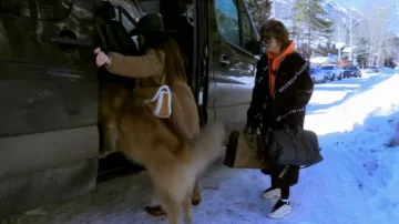 Chanel Coco Neige Flap Bag usado por Kyle Richards como se ve en The Real Housewives of Beverly Hills (S12E19)