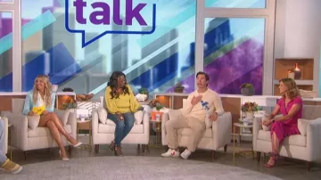 Vince Camuto Foil Dot Smock Waist Top worn by Sheryl Underwood as seen in The Talk on September 22,2022