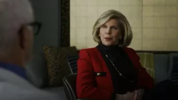 Saint Laurent Wool Blend Jacket worn by Diane Lockhart (Christine Baranski) as seen in The Good Fight (S06E03)