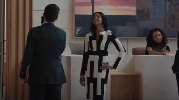 Robe Akris Mosaïque portée par Mallory Book (Renée Elise Goldsberry) vue dans She-Hulk: Attorney at Law (S01E05)