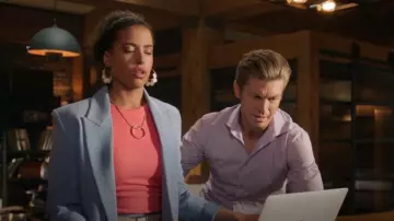 Zara Blue Blazer + Wide Leg Pant Suit worn by Margaret Keller (Raylene Harewood) as seen in Chesapeake Shores (S06E06)