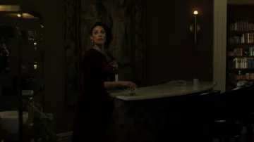 Bella Velvet Midi Dress worn by Letitia Dryden (Joanne Kelly) as seen in City on a Hill (S03E07)