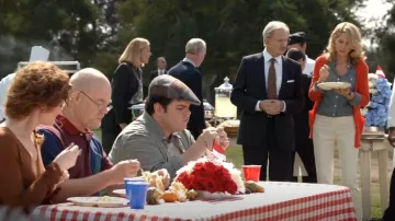 J.Crew Classic Merino Long Cardigan worn by Emily Nash Gilchrist (Jenna Elfman) as seen in 1600 Penn (S01E04)