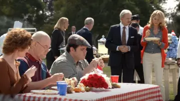 J.Crew Classic Merino Long Cardigan worn by Emily Nash Gilchrist (Jenna Elfman) as seen in 1600 Penn (S01E04)