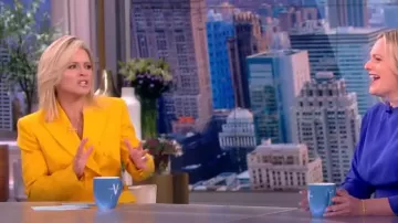 Michael Kors Boyfriend Wool Blazer worn by Sara Haines as seen in The View on September 26,2022