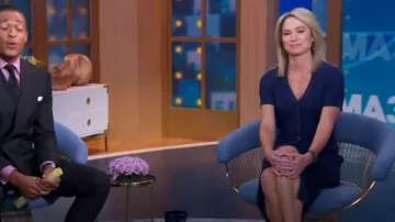 Shoshanna Atwell Rib-Knit Dress worn by Amy Robach as seen in Good Morning America on  September 26,2022