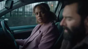 Theory Open Front Coat in Double-Face Wool-Cashmere worn by Julianne (Camilla Beeput) as seen in The Suspect (S01E05)