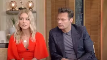 Gucci Heritage Bee Checked Suit worn by Ryan Seacrest as seen in LIVE with Kelly and Ryan on September 26,2022