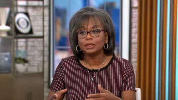 St John Collection Atlantis Striped Dress worn by Anita Hill as seen in CBS Mornings on September 27,2022