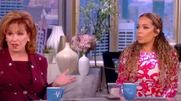 Dries Van Noten Gathered Floral-print Velvet Midi Dress worn by Sunny Hostin as seen in The View on September 27,2022