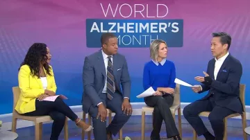 J. Crew Tippi Sweater with Striped Collar worn by Dylan Dreyer as seen in Today on September 27,2022