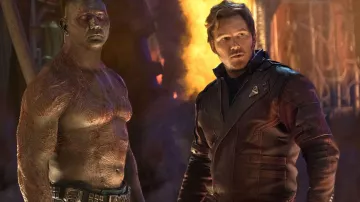 Chaqueta de cuero burdeos usada por Peter Quill / Star-Lord (Chris Pratt) en el vestuario de la película Avengers: Infinity War