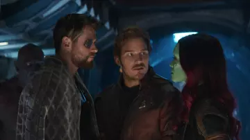 Burgundy Leather Jacket worn by Peter Quill / Star-Lord (Chris Pratt) in Avengers: Infinity War movie wardrobe