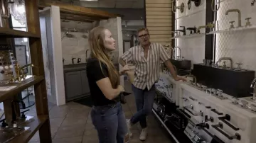 Free People Mid Rise Straight Jeans worn by Mina Starsiak as seen in Good Bones: Risky Business (S01E03)