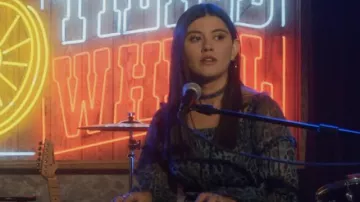 Guess Off Shoulder Animal Print Top worn by Ana Phoenix (Emma Milani) as seen in Monarch (S01E03)