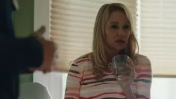 Karen Scott Sasha Stripe 3/4-sleeve Top worn by Sarah Allen (Jennifer Landon) as seen in FBI: Most Wanted (S04E01)