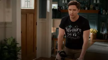 Heriva Writers Do It Literally Tee worn by Tom (Topher Grace) as seen in Home Economics (S03E02)