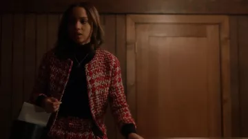 Veste en tweed Rag & Bone Cruella portée par May Grant (Corinne Massiah) vue dans le 9-1-1 (S05E09)