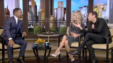 Dolce & Gabbana Polka Dot Cady Sheath Dress worn by Kelly Ripa as seen in LIVE with Kelly and Ryan on September 29,2022