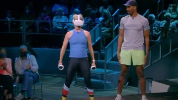 P.E Nation Rogue Leggings worn by Sara Haines as seen in The View on September 29,2022