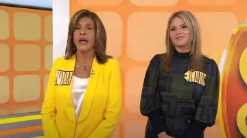 Veronica Beard Sparrow Patch-Print Top usado por Jenna Bush Hager como se ve en Today with Hoda & Jenna el 29 de septiembre de 2022