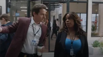 The Drop Anne Cap Sleeve Square Neck Fitted Rib Knit Top worn by Special Agent Simone Clark (Niecy Nash) as seen in The Rookie: Feds (S01E01)