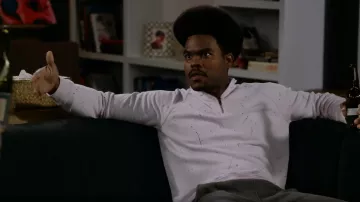 ATM Anthony Thomas Melillo Splatter Paint French Terry Half Zip Raglan Pullover worn by Carter (Julian Gant) as seen in Call Me Kat (S03E01)