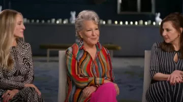 PS Paul Smith Swirl Silk Shirt worn by Bette Midler as seen in CBS Mornings on  September 30,2022