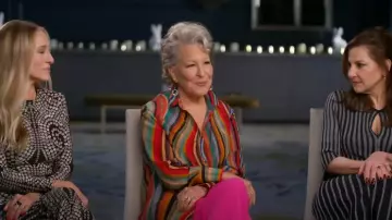 PS Paul Smith Swirl Silk Shirt worn by Bette Midler as seen in CBS Mornings on  September 30,2022