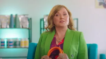 Zara Green Blazer worn by Alexa Crowe (Lucy Lawless) as seen in My Life Is Murder (S03E04)