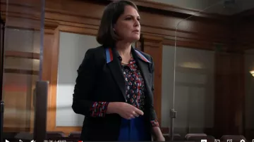 Theory Staple Blazer worn by DDA Maggie Palmer (Suzanne Cryer) as seen in All Rise (S02E10)
