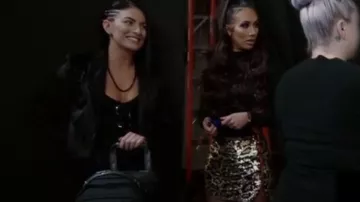 H:ours Kat Mini Skirt worn by Carmella as seen in Total Divas (S09E01)