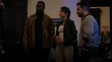 Reiss Allie Suede Biker Jacket worn by Lexi Vaziri (Sofia Pernas) as seen in Blood & Treasure (S02E13)