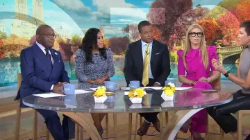 Rebecca Minkoff Janine Robe portée par Sheinelle Jones telle que vue dans Today le 3 octobre 2022