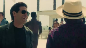 Ray-Ban black aviator sunglasses worn by Julian Kaye (Jon Bernthal) as seen in American Gigolo TV series (Season 1 Episode 4)