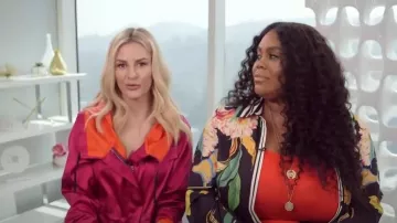 Dries van Noten Valera Colorblock Anorak worn by Morgan Stewart as seen in Nightly Pop on September 29, 2022