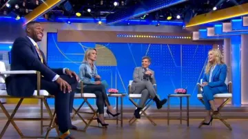 Alexander McQueen Peak-Lapels Single-Breasted Wool Blazer worn by Reese Witherspoon as seen in Good Morning America on October 4, 2022