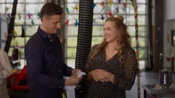 Be Yourself Boutique Autumn Falls Floral Mini Dress worn by Sarah Mercer (Jessica Sipos) as seen in Chesapeake Shores (S06E08)