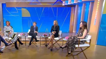 Zimmermann Kaleidoscope Flutter Dress worn by Hilary Swank as seen in Good Morning America on October 5, 2022