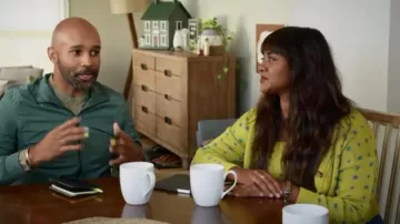 Callahan Meg Cardigan Set - Dandelion worn by Raisa Kuddus as seen in First Home Fix Season 1 Episode 1