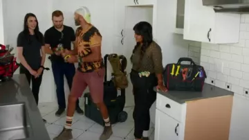 H&M Top with a Hole Pat­tern worn by Raisa Kuddus as seen in First Home Fix Season 1 Episode 2