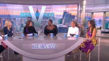 Carolina Herrera Gladiolus Print Fit & Flare Dress worn by Alyssa Farah as seen in The View on October 7, 2022