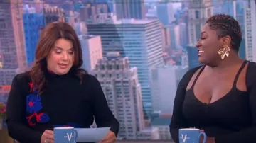 Carolina Herrera Long Sleeve Floral Jacquard Midi Dress worn by Ana Navarro as seen in The View on October 7, 2022