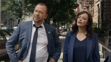 Theory V-Neck Tee worn by Maria Baez (Marisa Ramirez) as seen in Blue Bloods (S13E01)