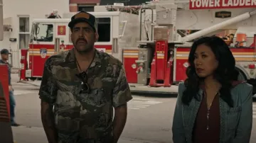 Kapital Silk Rayon Tibe-Lympic Train Aloha Shirt worn by Harry Keshegian (Adam Goldberg) as seen in The Equalizer (S03E02)