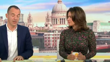 Oliver Bonas Sleeping Leopard Print Green Mesh Midi Dress worn by Susanna Reid as seen in Good Morning Britain on October 10,2022