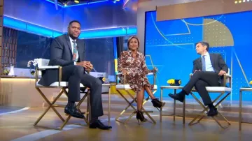 Equipment Relle Tie Waist Silk Shirtdress worn by Robin Roberts as seen in Good Morning America on October 11, 2022