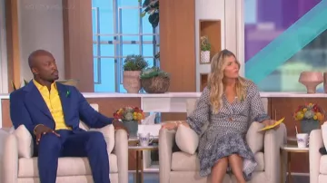Veronica Beard Vestido Midi de poplin mezcla de algodón usado por Amanda Kloots como se ve en The Talk el 10 de octubre de 2022