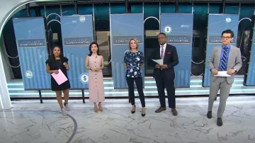 MM Lafleur The Cassandra Dress worn by Vicky Nguyen as seen in Today on October 10, 2022