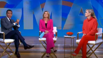 Pantalon Zara Long Flowy porté par Amy Robach vu dans Good Morning America le 12 octobre 2022